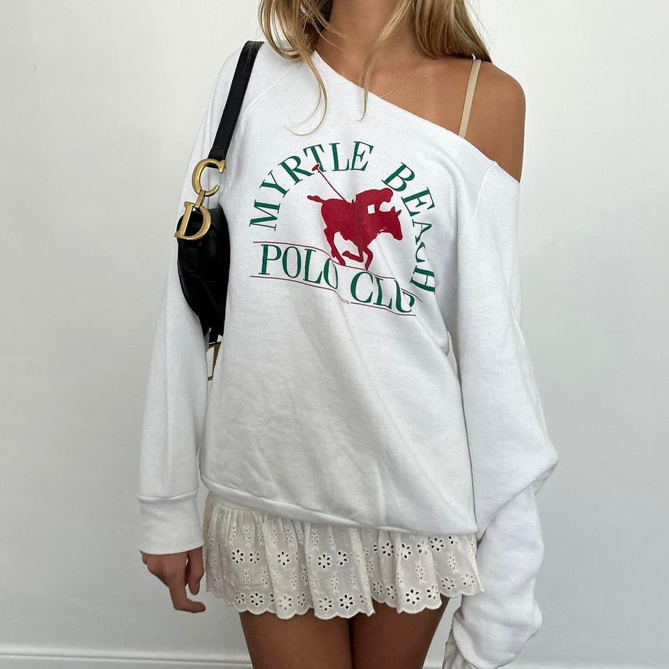 Vintage Polo Club Myrtle Beach white sweatshirt