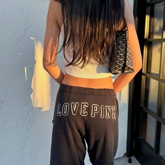 Vintage Pink Victoria’s Secret black sweatpants