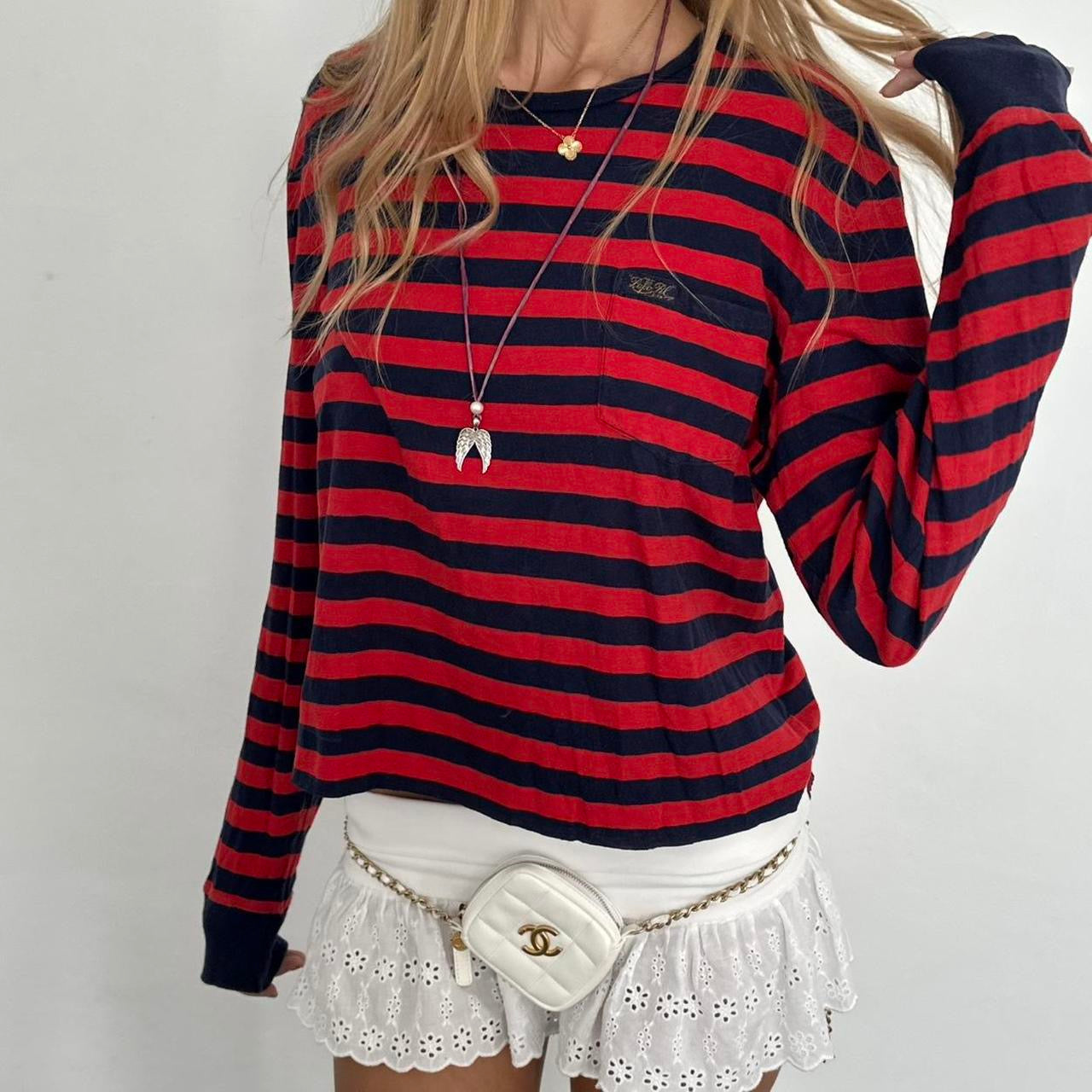 Vintage Ralph Lauren red striped long sleeve top