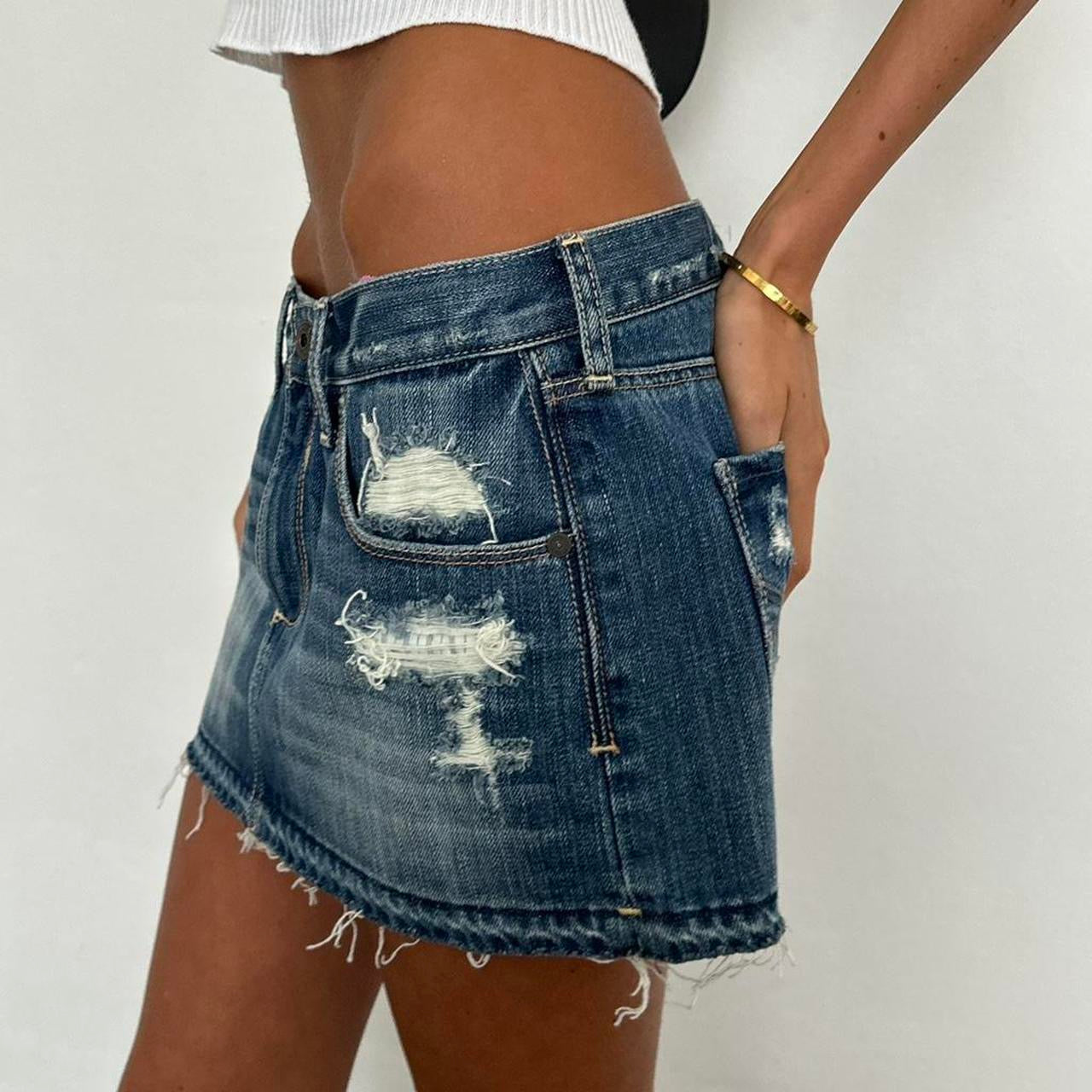 Vintage 90's Abercrombie & Fitch denim mini skirt – Chelsea Thrift