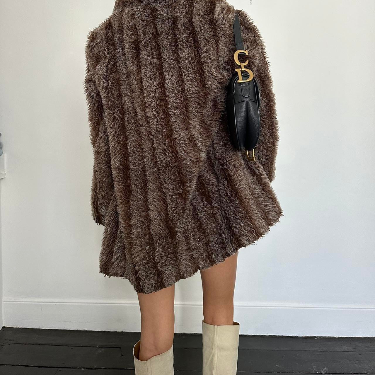 Vintage 2000’s brown faux fur jacket