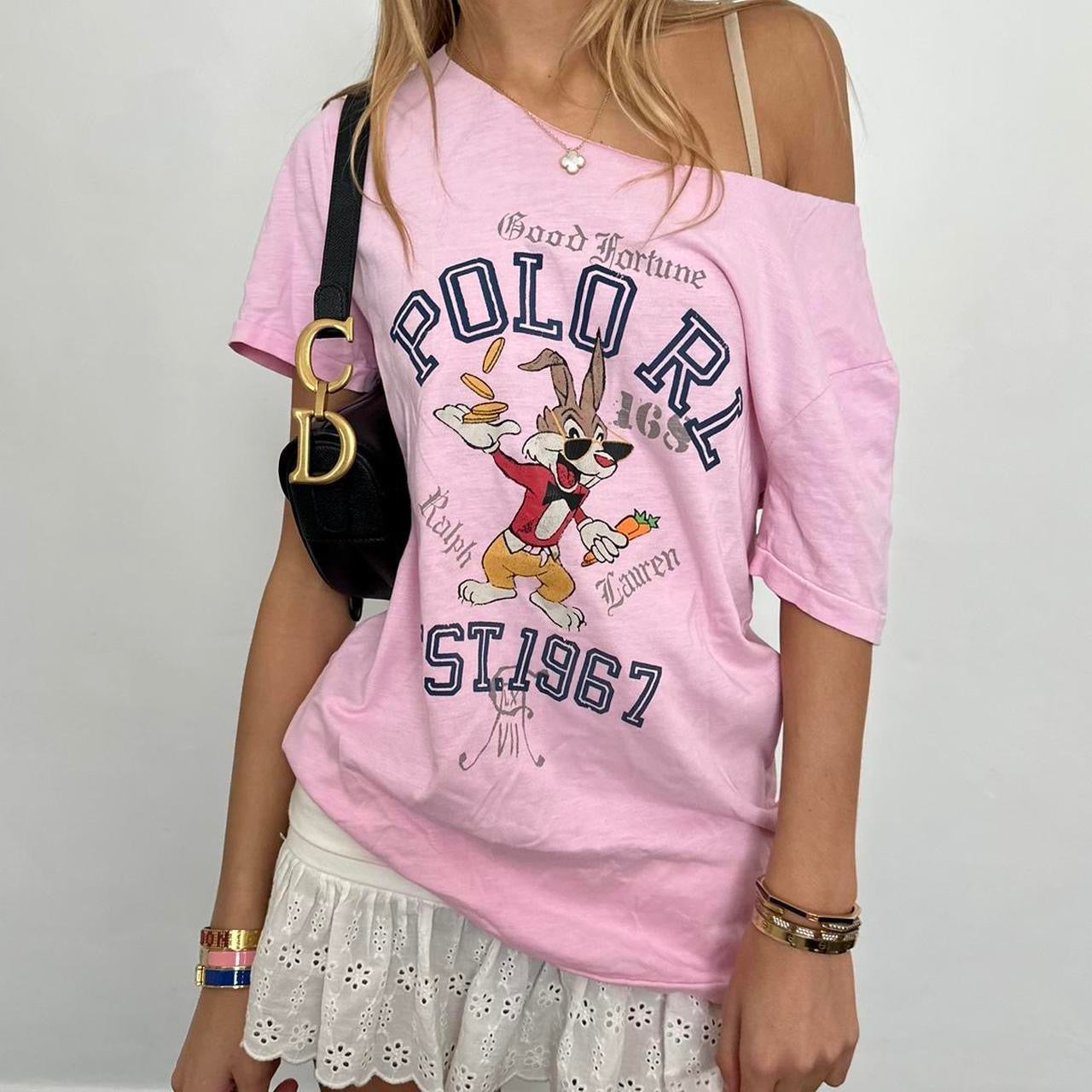 Vintage Ralph Lauren pink cartoon tee