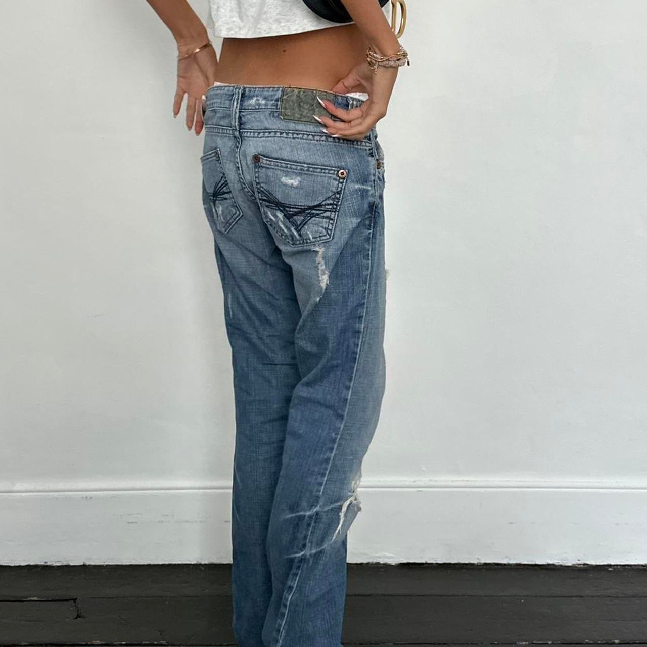 Vintage 00s distressed bootcut jeans