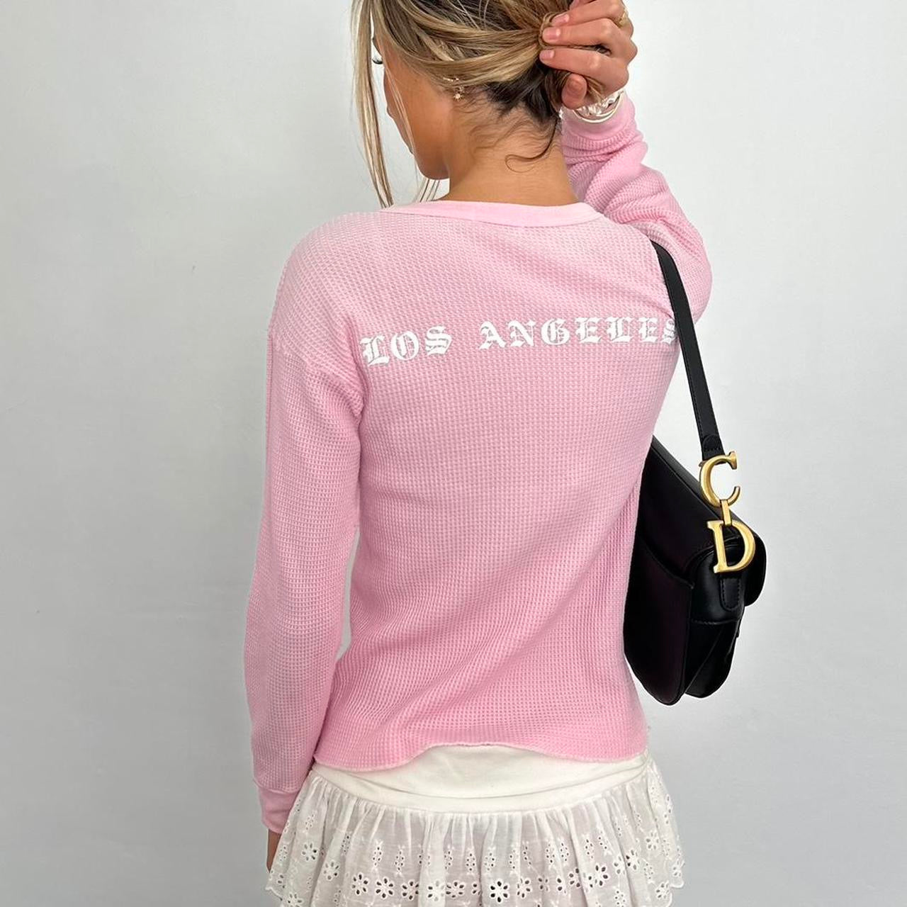 Vintage 90’s pink angels Los Angeles waffle long sleeve top