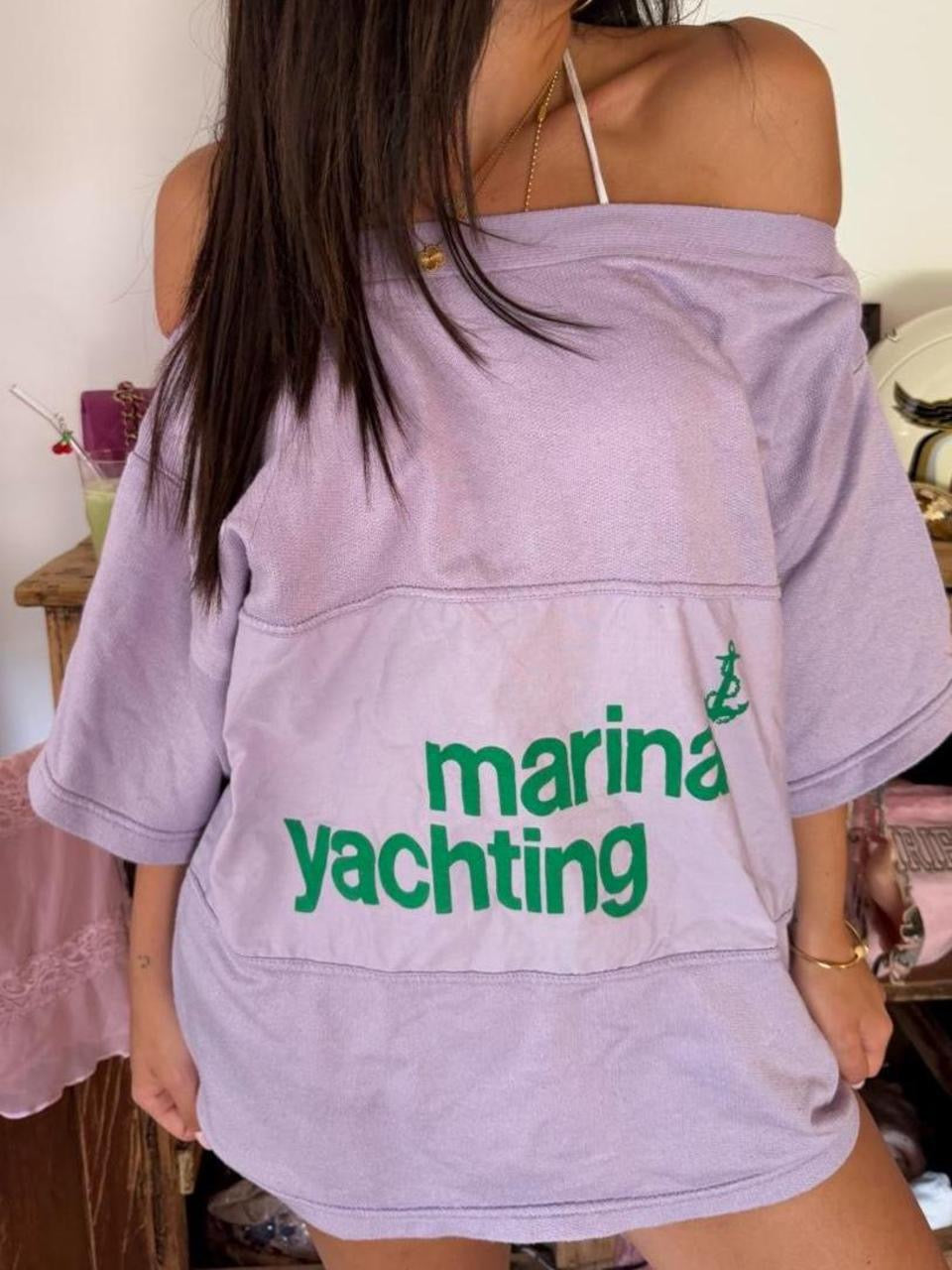 Vintage 90s Marina Yachting purple oversized sweater top