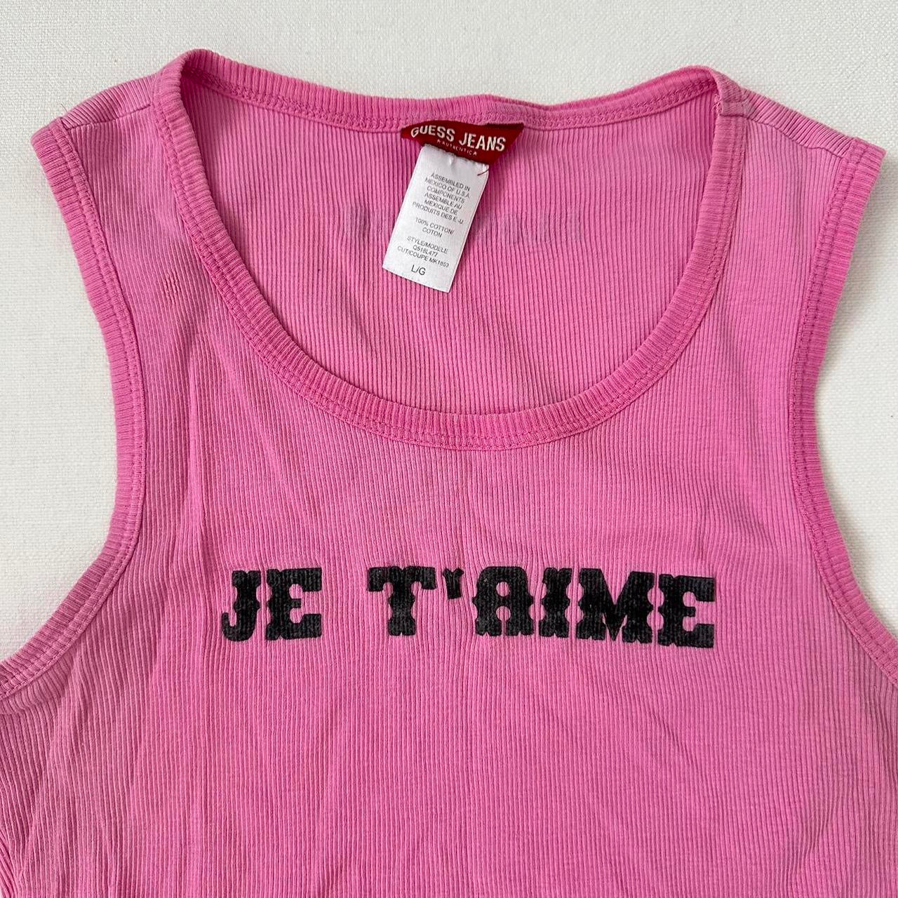 Vintage 2000’s ‘I love you’ Guess pink tank top 🎀