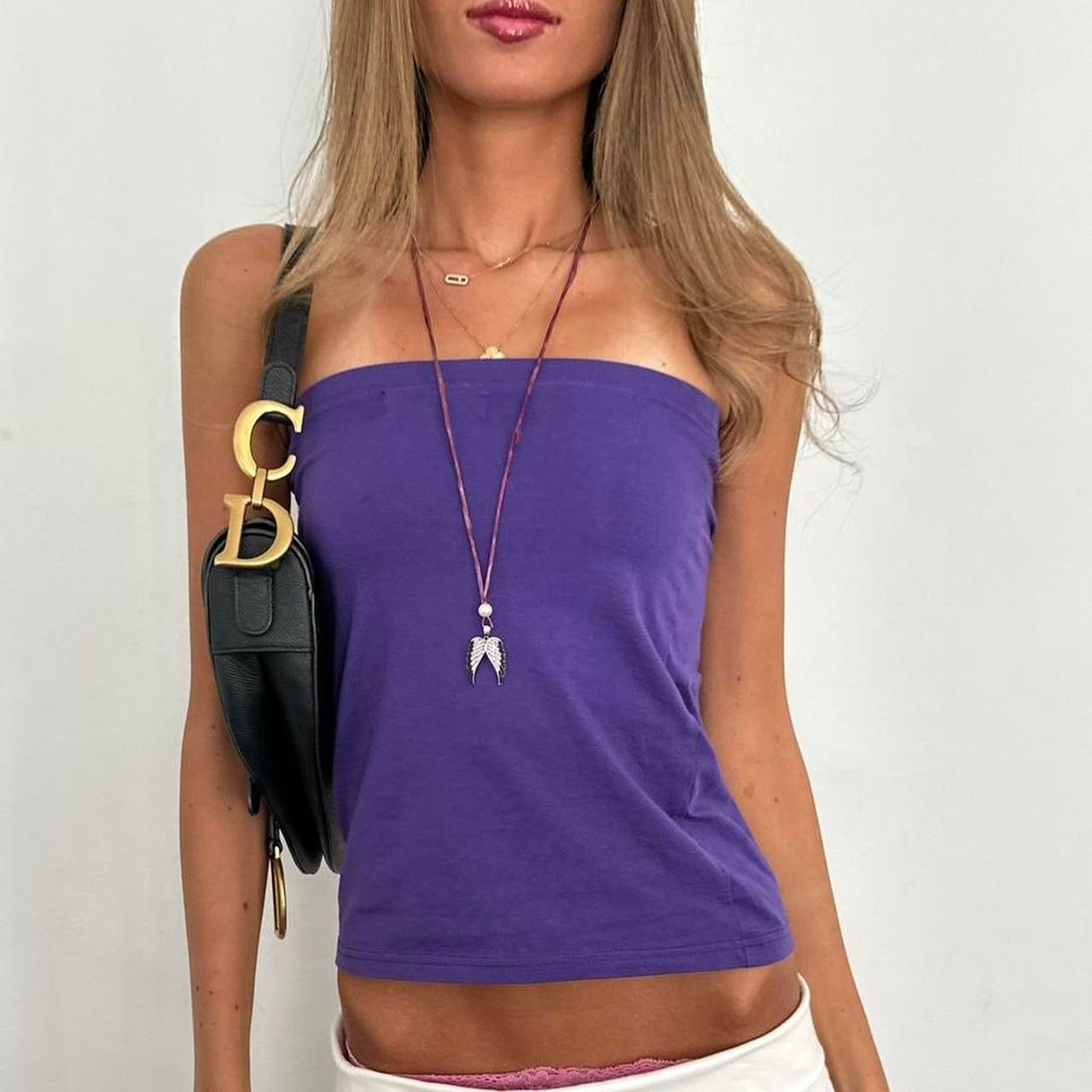 Vintage 2000s purple strapless top