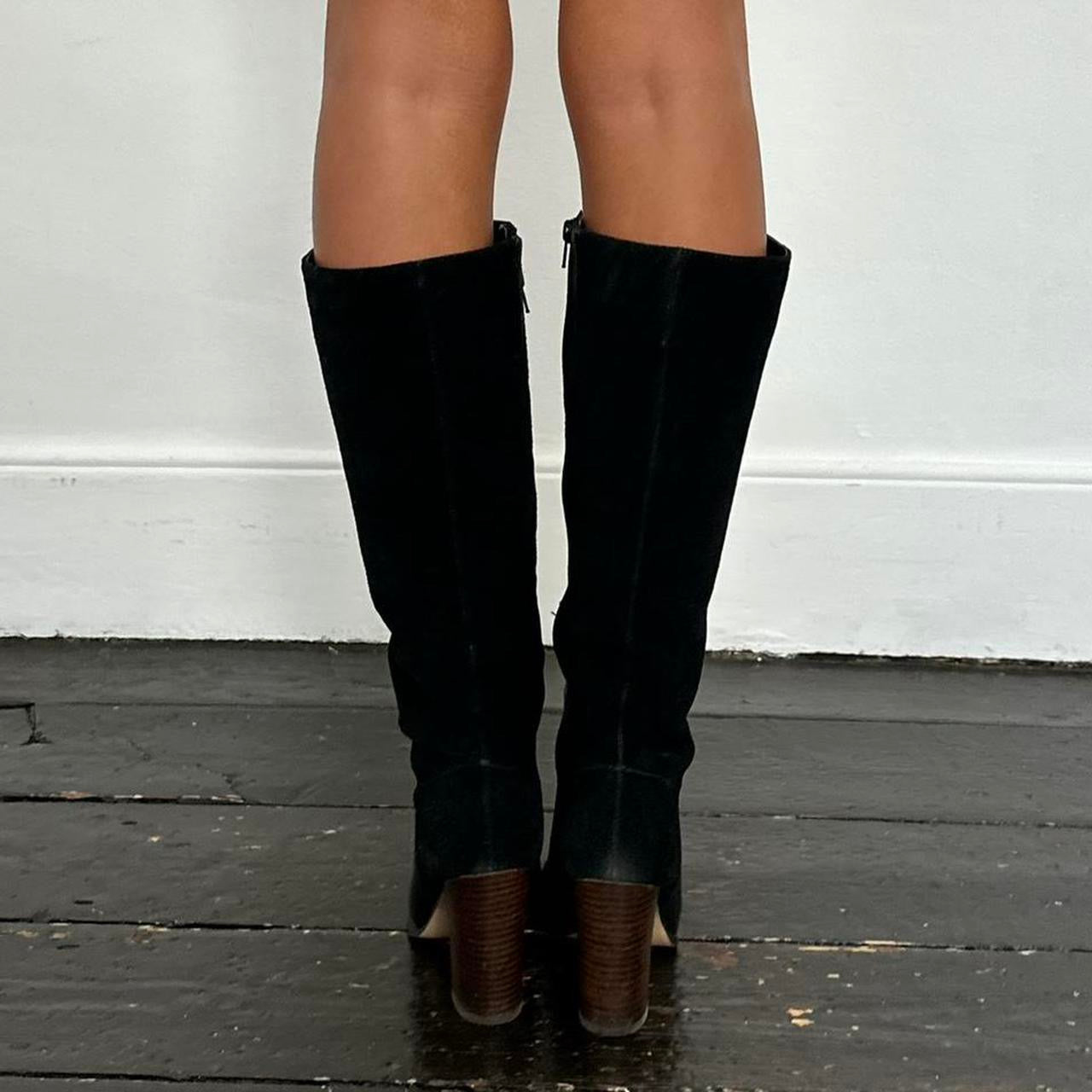 Vintage genuine leather heel boots