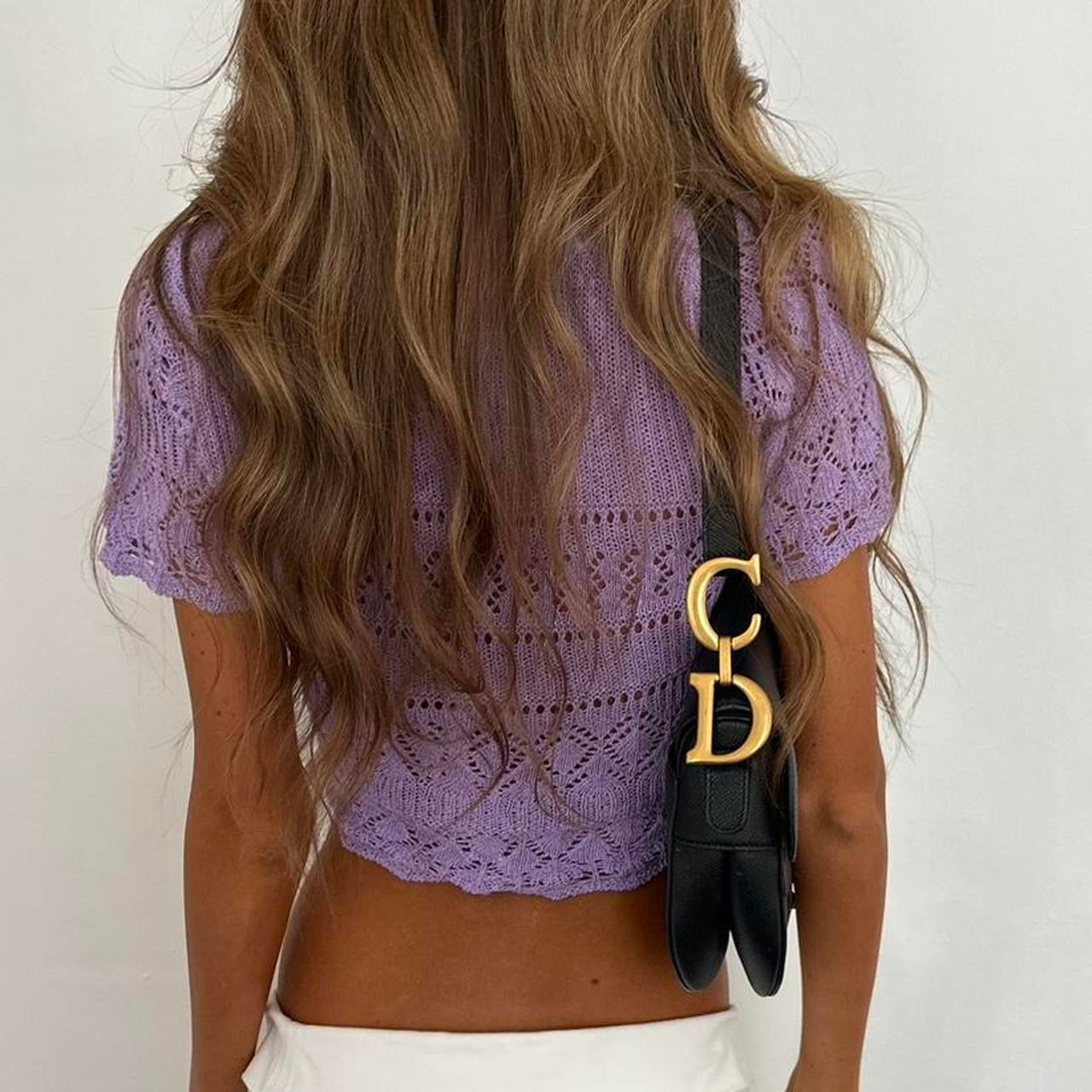 Vintage 2000s purple tie up cardigan top