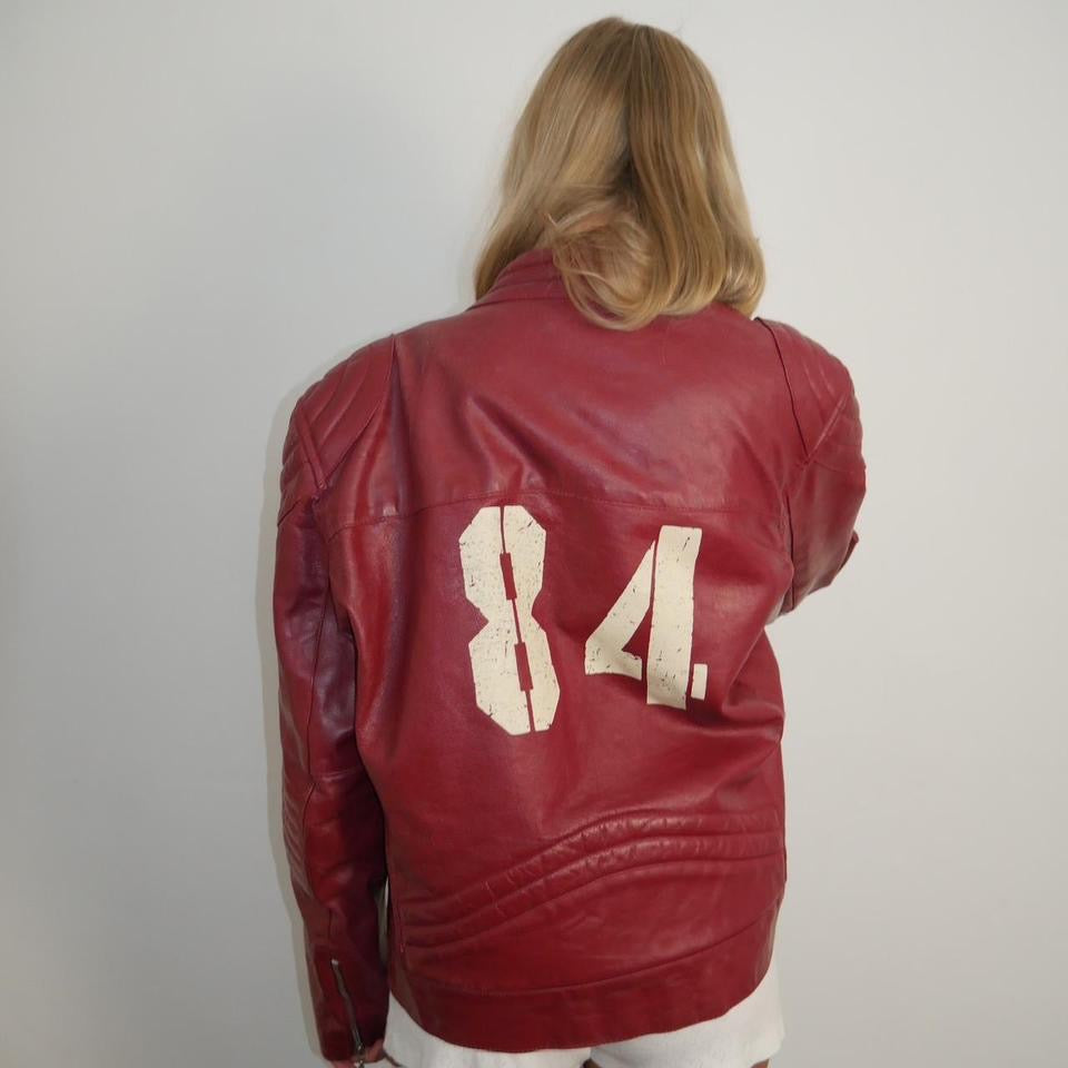 Vintage 90’s red graphic leather jacket