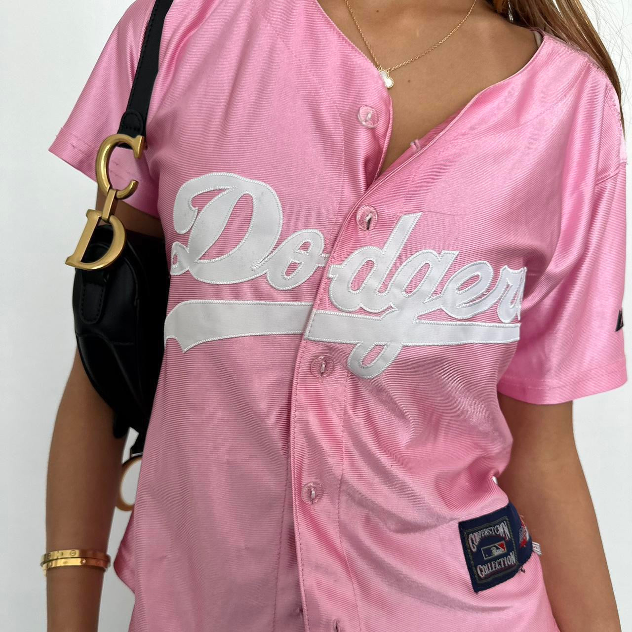 Vintage 90 s rare dodgers pink silky jersey Chelsea Thrift