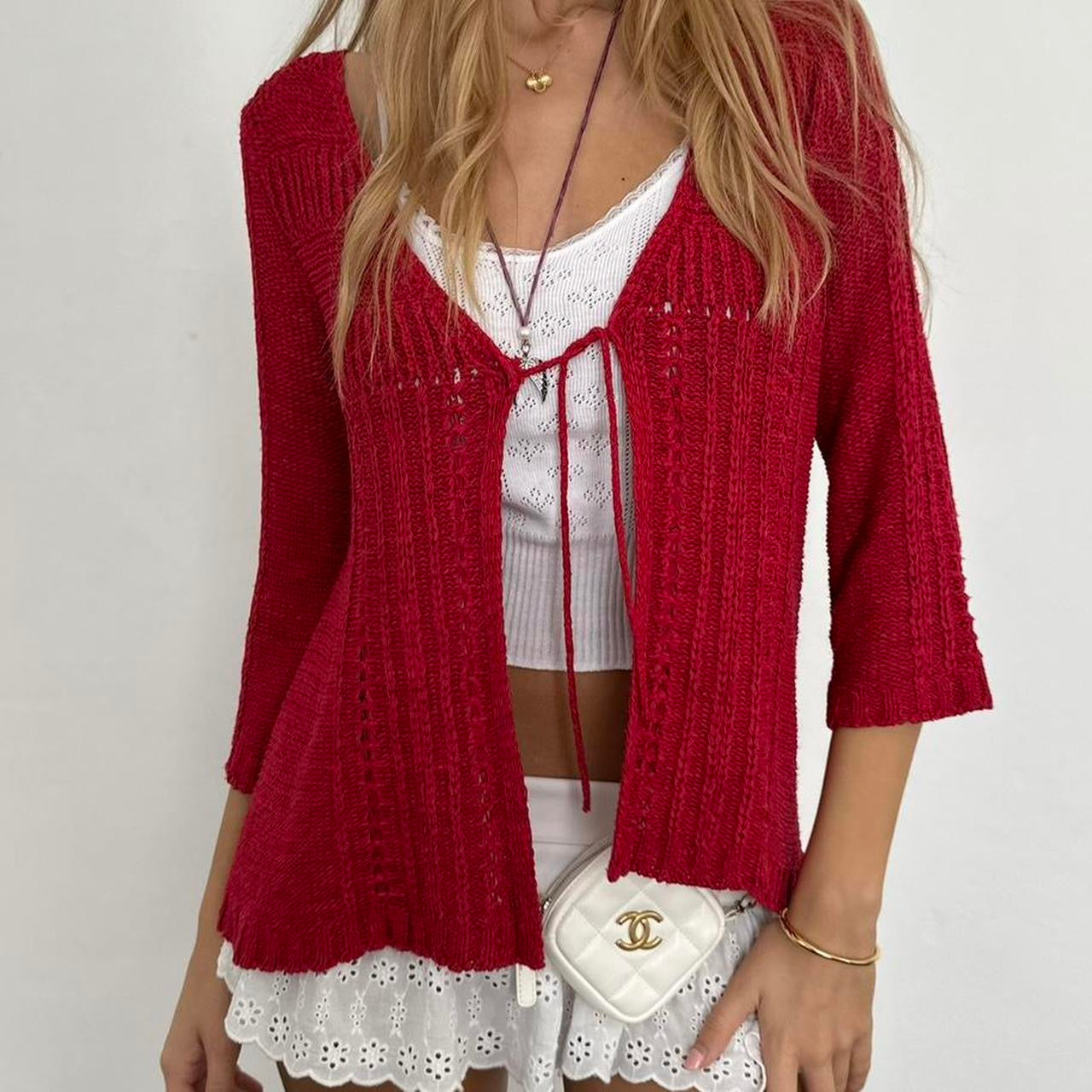 Vintage 90’s red cardigan