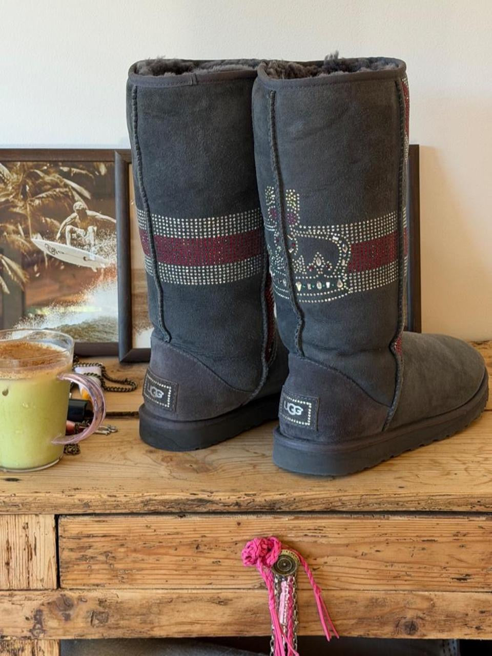 Vintage RARE 2011 Ugg Union Jack Swarovski boots