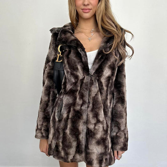 Vintage 2000’s brown faux fur jacket