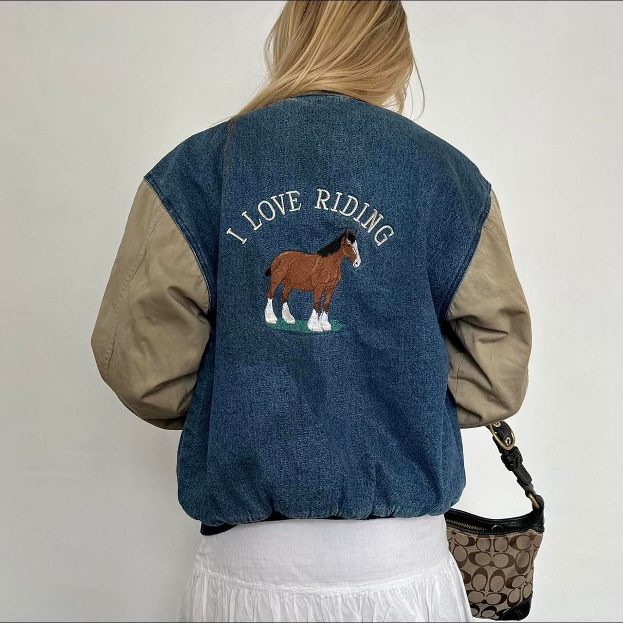 Vintage i love riding denim canvas jacket 🤎