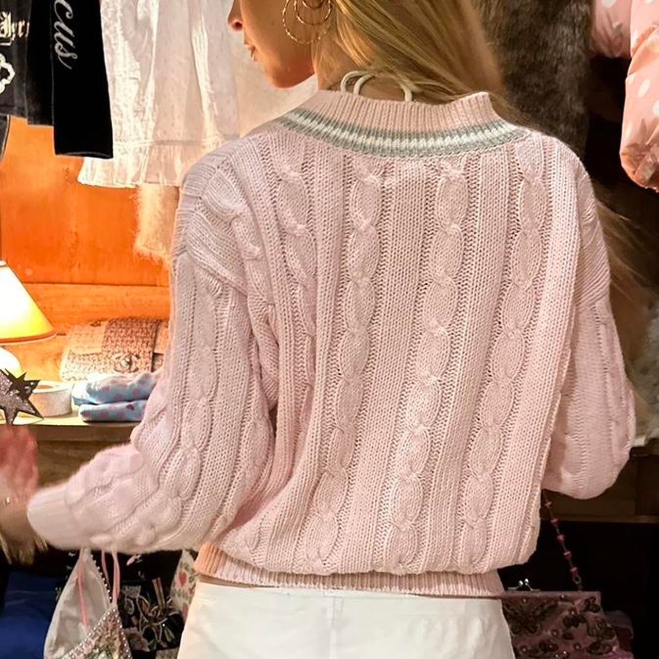 Vintage 2000s pink pastel knit sweater