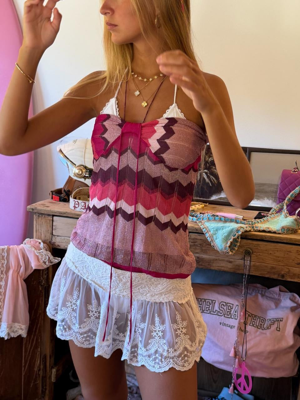 Vintage 00’s pink strapless top