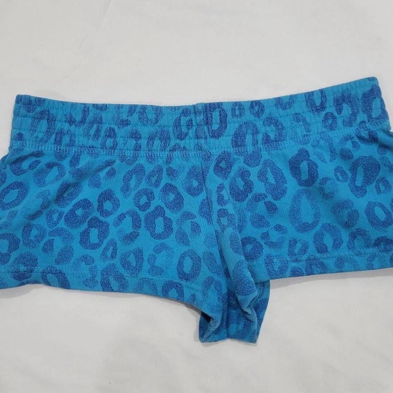 Vintage blue leopard print shorts