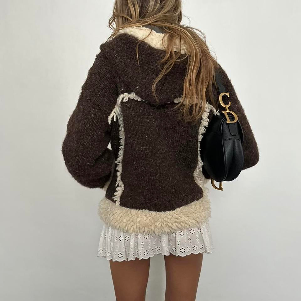 Vintage knitted brown jacket