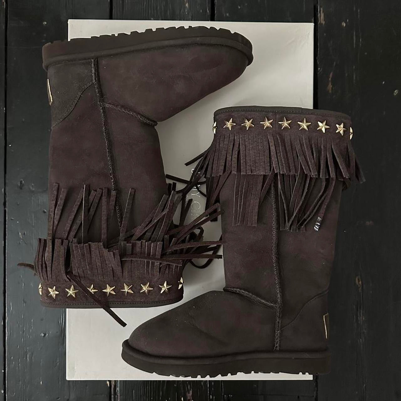 Vintage chocolate brown 2010 Jimmy Choo X Ugg boots – Chelsea Thrift