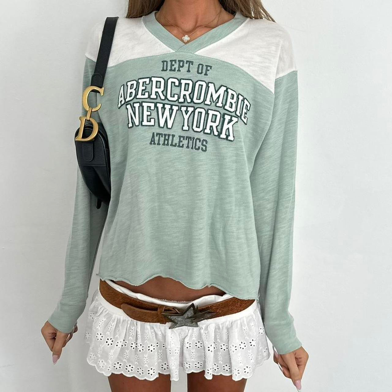 Vintage 00s Abercrombie and Fitch long sleeve jersey top
