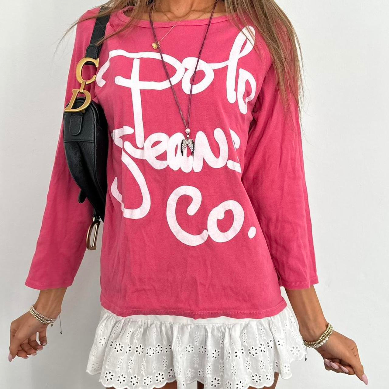 Vintage Ralph Lauren graphic pink long sleeve top