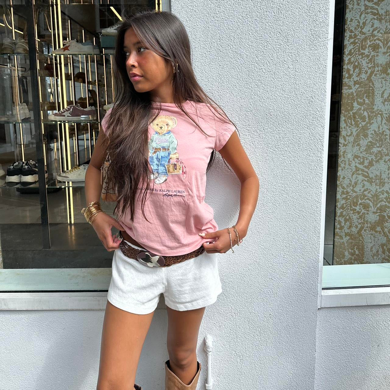 Vintage Ralph Lauren pink teddy baby tee