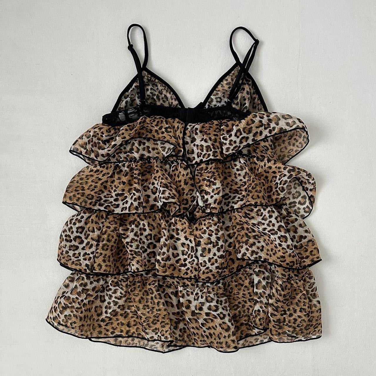 Vintage 90’s leopard ruffle mini dress