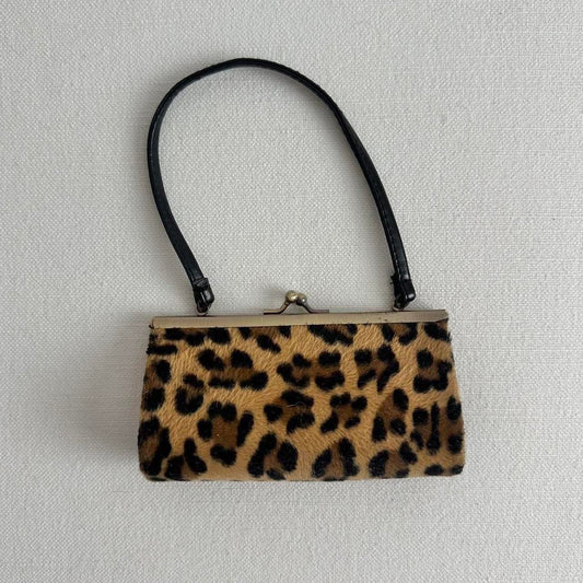 Vintage leopard print 90’s super micro mini purse 🐆