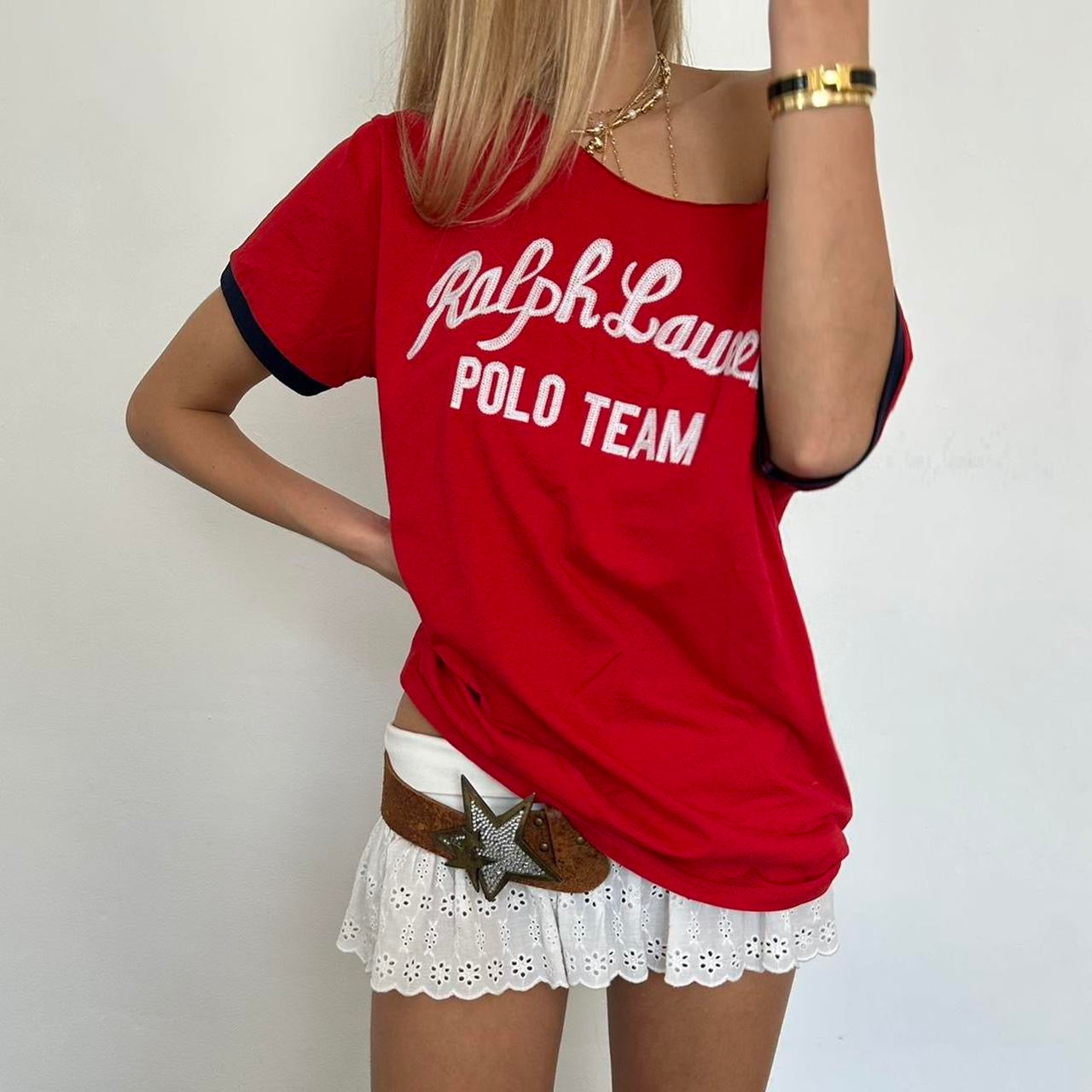 Vintage Ralph Lauren red top Polo Team ❣️⭐️