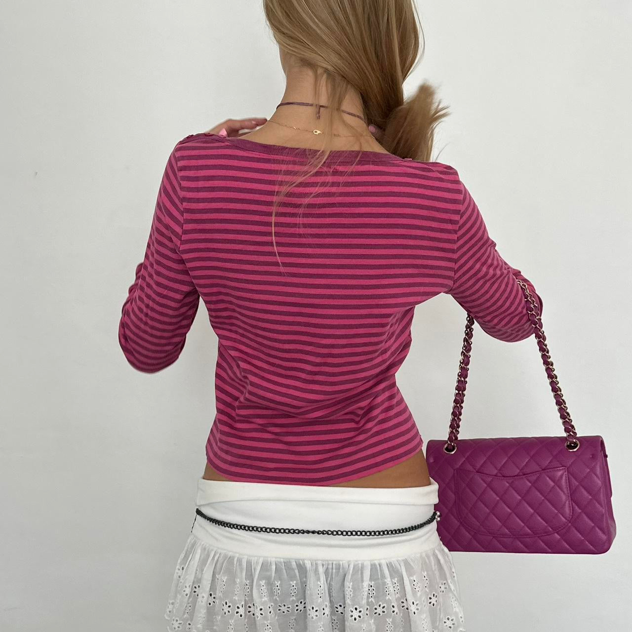 Vintage 2000’s striped pink long sleeve top