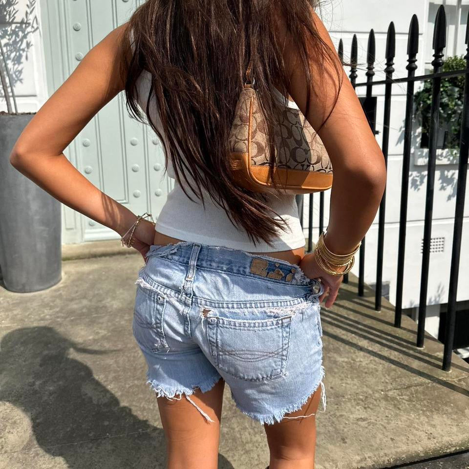 Vintage 2000’s Abercrombie and Fitch distressed denim shorts