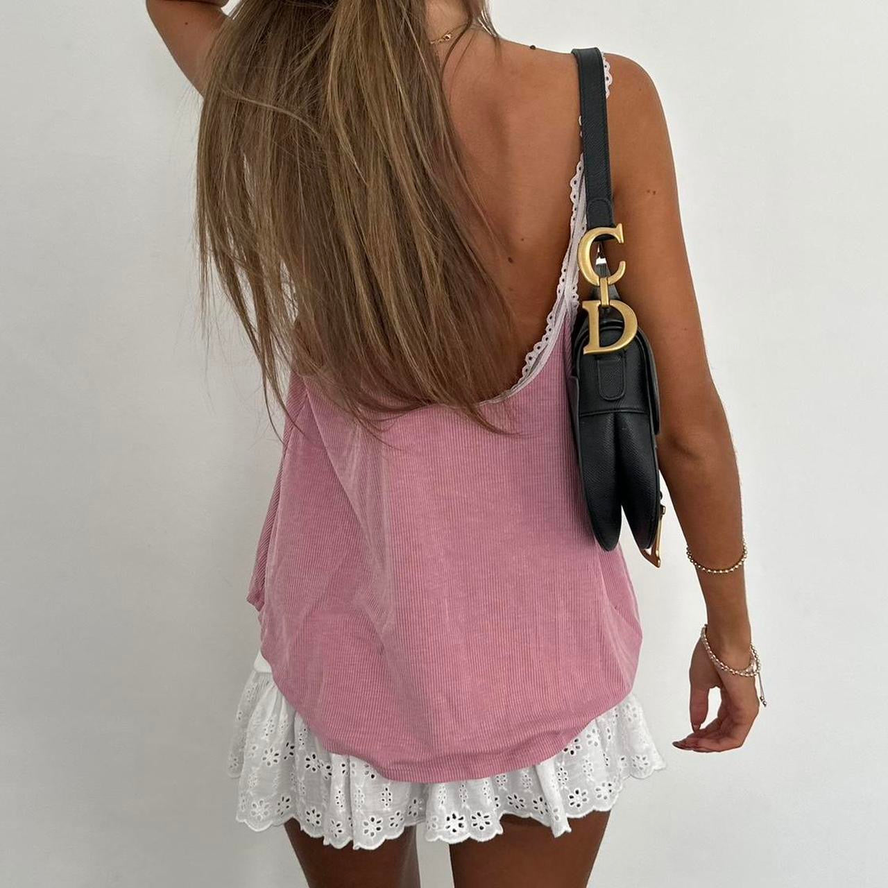 Vintage Victoria’s Secret pink lace cami top