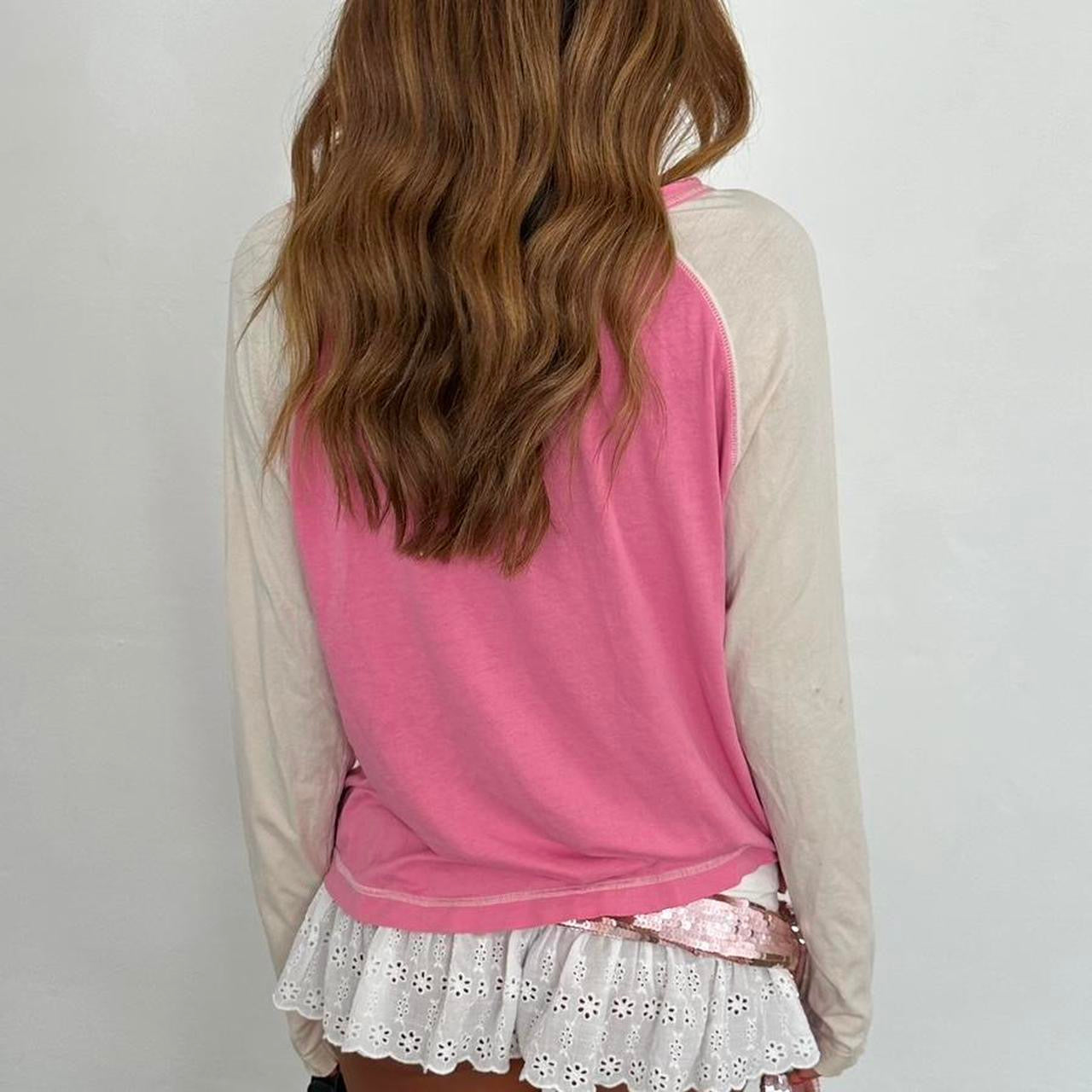 Vintage 2000s Yee-Harr!! pink long sleeve top
