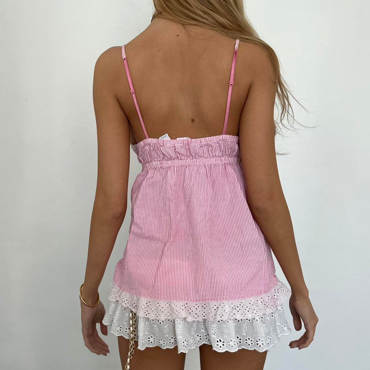 Vintage 2000’s Victoria’s Secret pink striped babydoll top