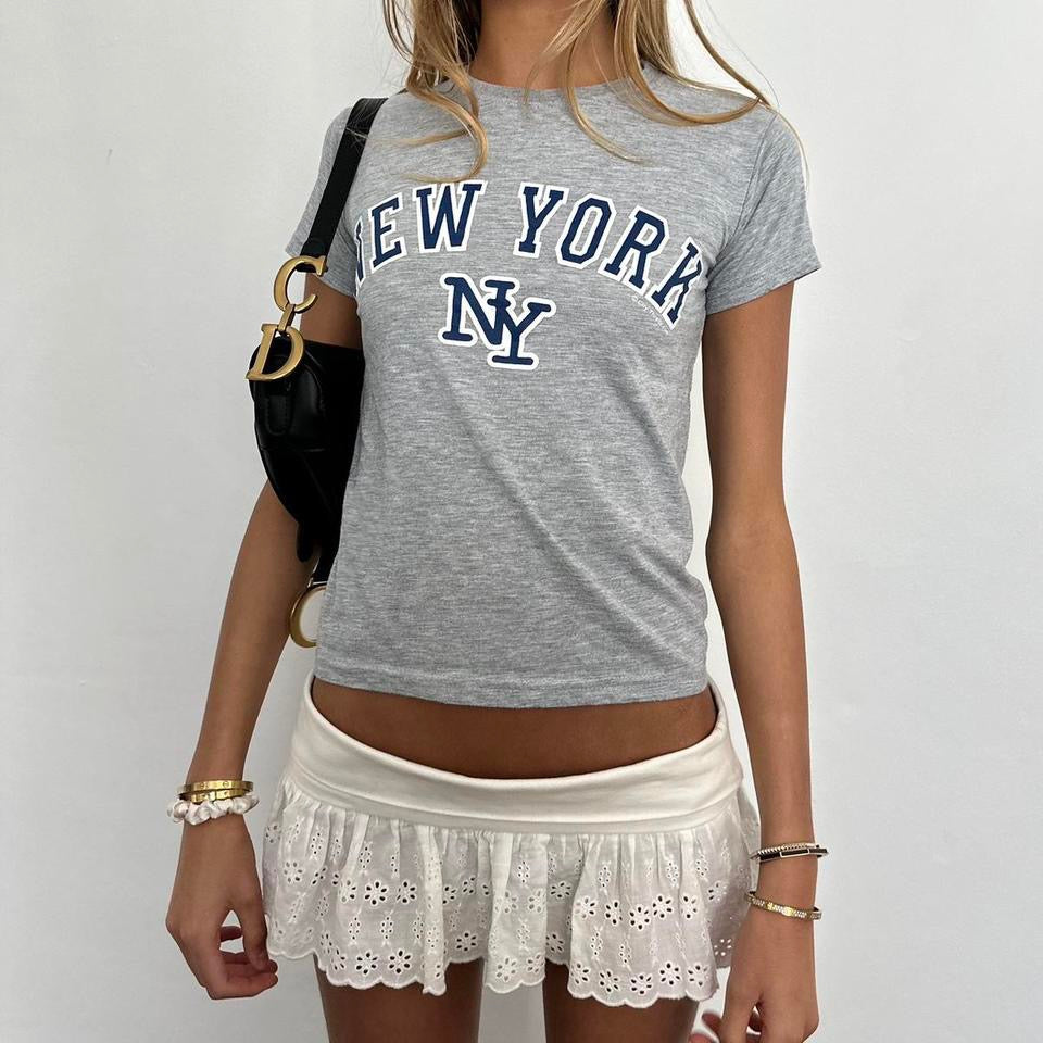 Vintage grey New York baby tee