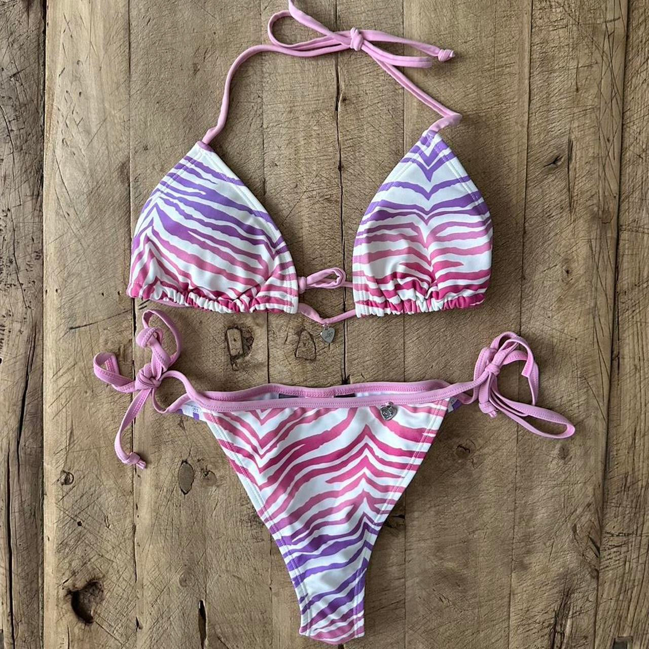 Vintage 2000’s pink & purple animal print bikini