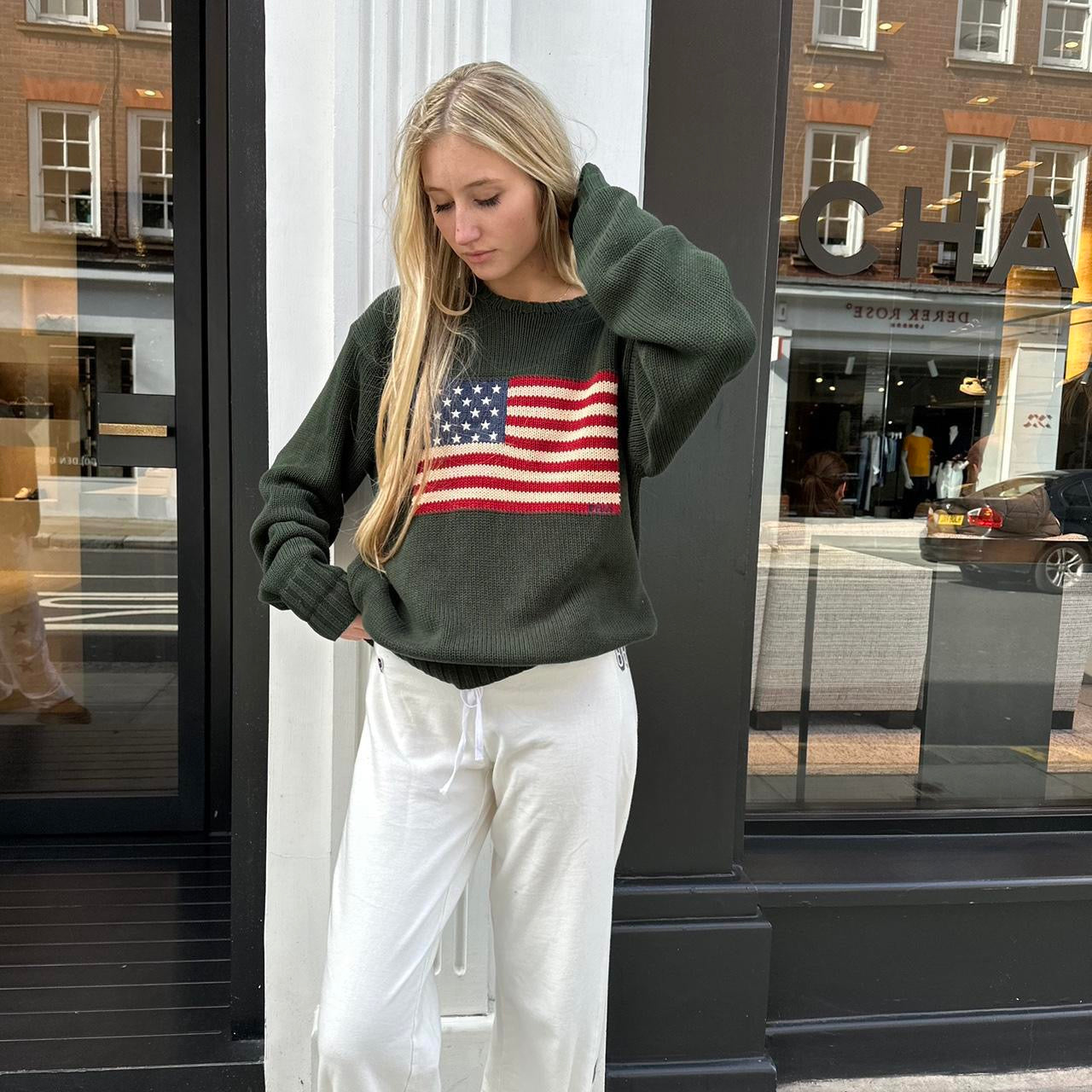 Vintage 90s Ralph Lauren American flag jumper