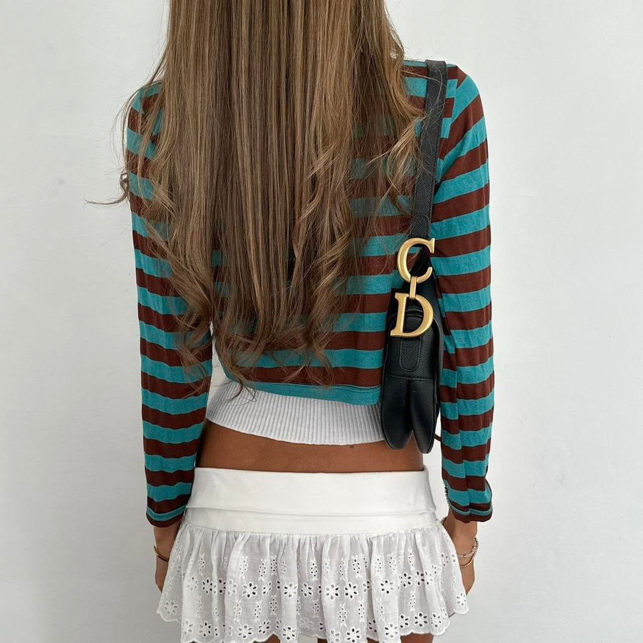 Vintage 2000’s striped front tie cardigan