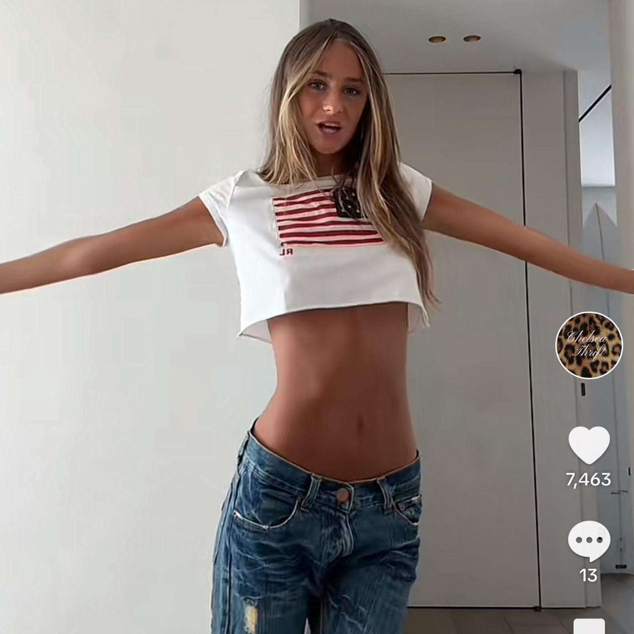 Vintage Ralph Lauren American flag preppy baby tee