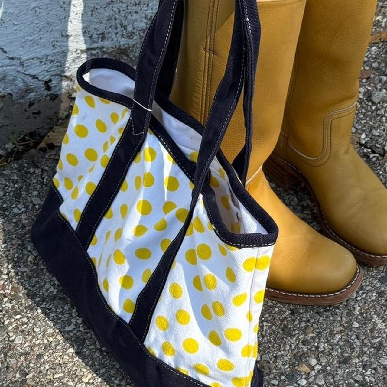 Vintage 2000’s J Crew polka dot yellow tote bag