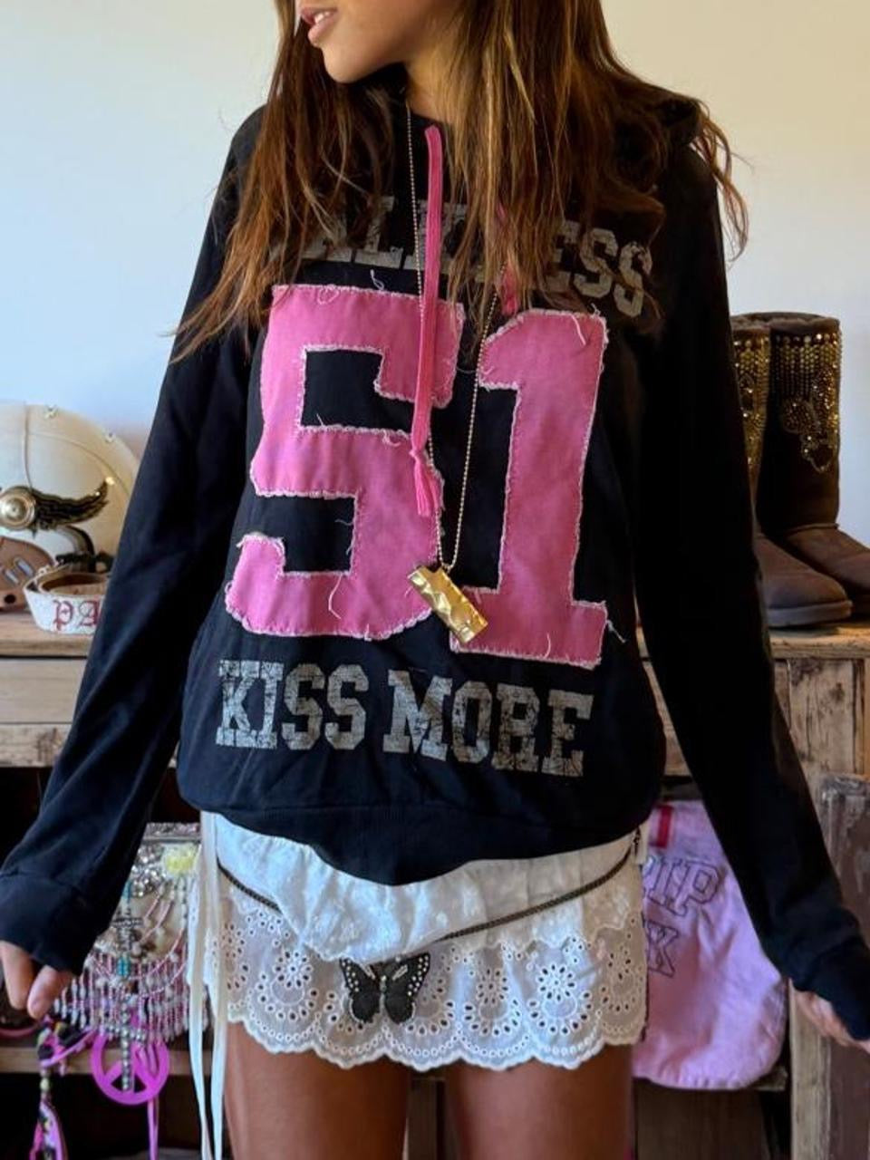 Vintage 00’s ‘Talk less kiss more’ hoodie