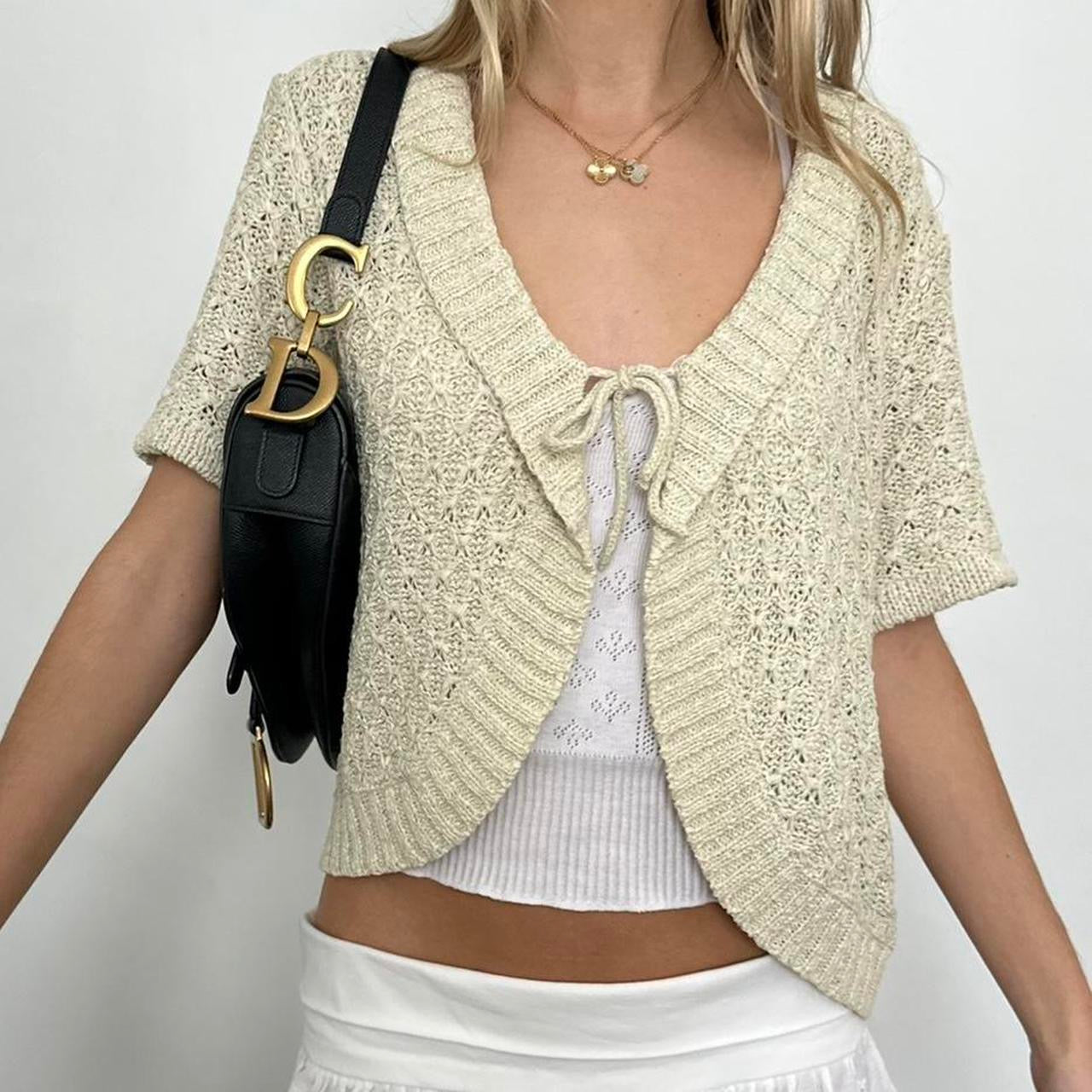 Vintage crochet layering cardigan top