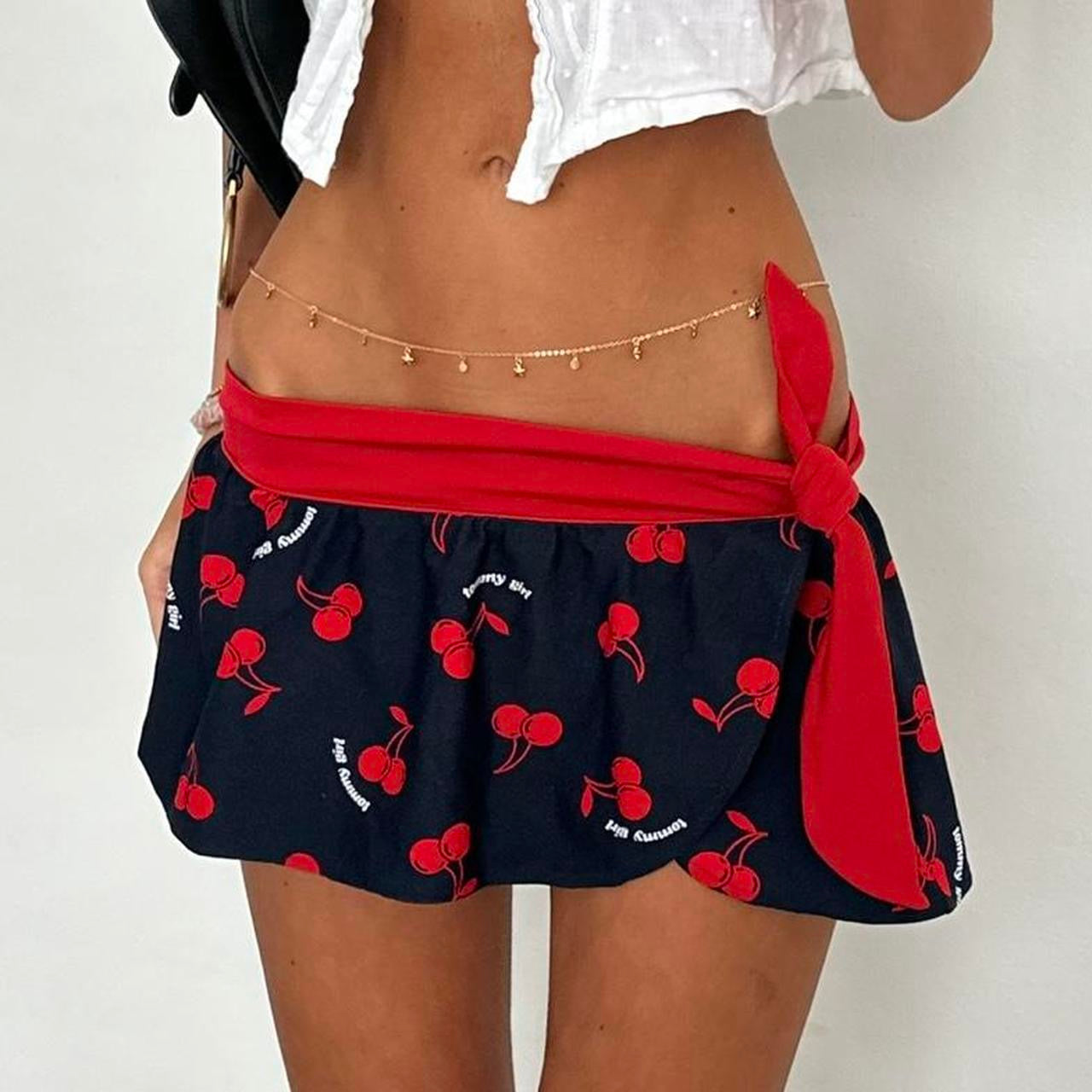 Vintage cherry Tommy Girl mini skirt