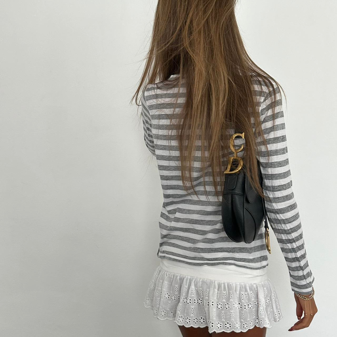 Vintage 2000’s grey striped ‘Chelsea girl’ long sleeve top