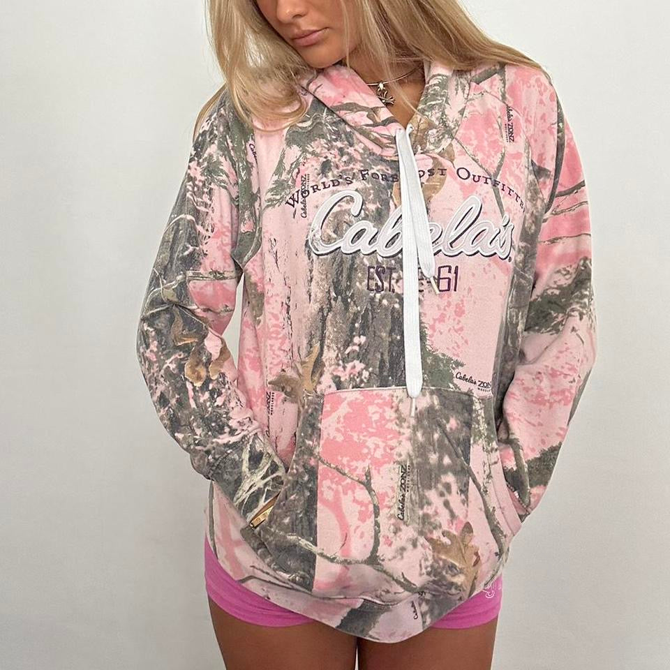 Vintage 90’s pink camouflage hoodie