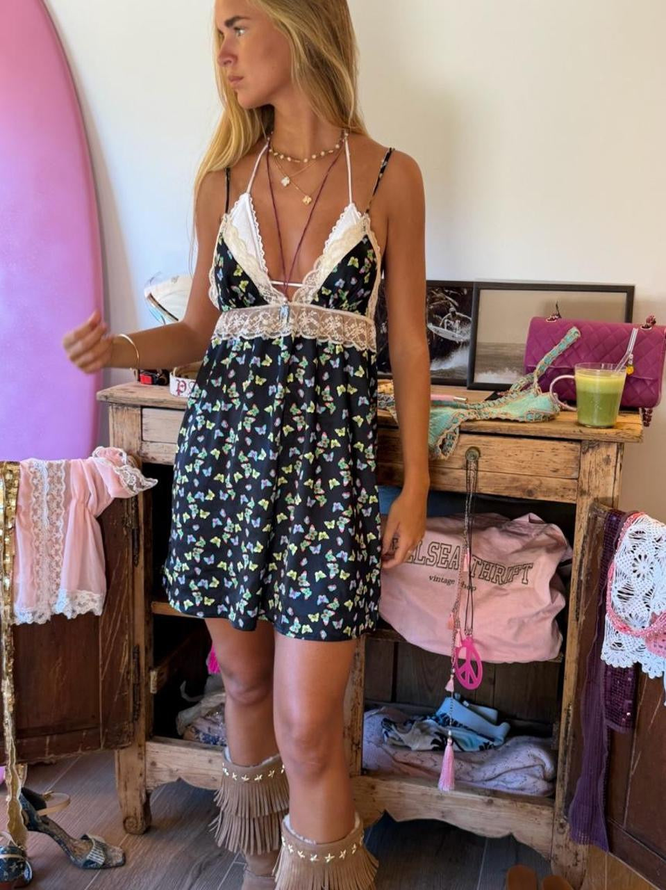Vintage 00’s Victoria’s Secret butterfly babydoll top