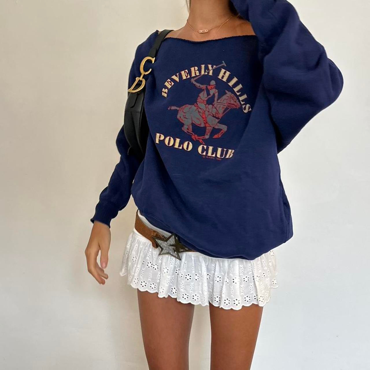 Vintage 90s Beverly Hills Polo Club off shoulder sweatshirt