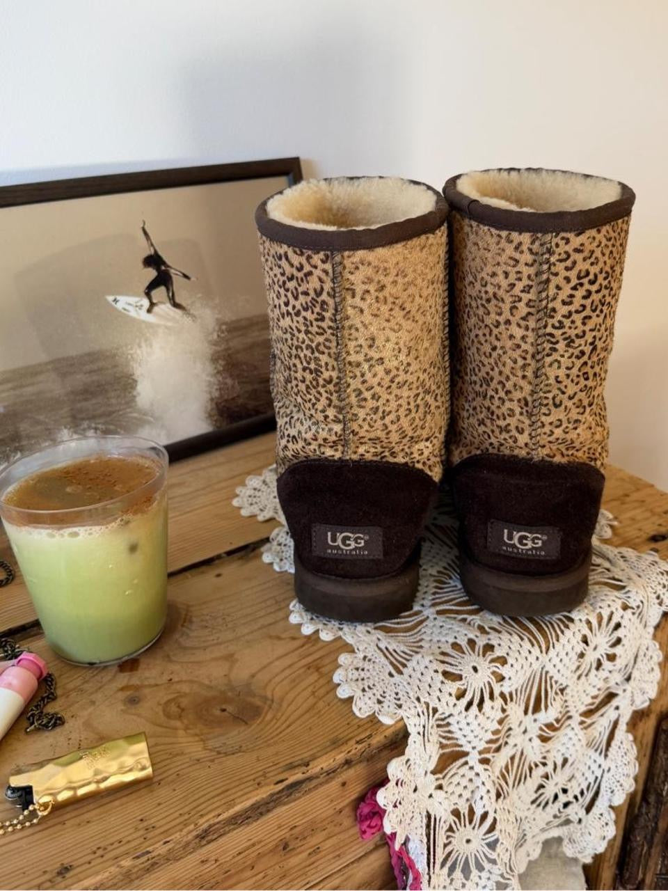 Vintage 2000s leopard print Ugg boots