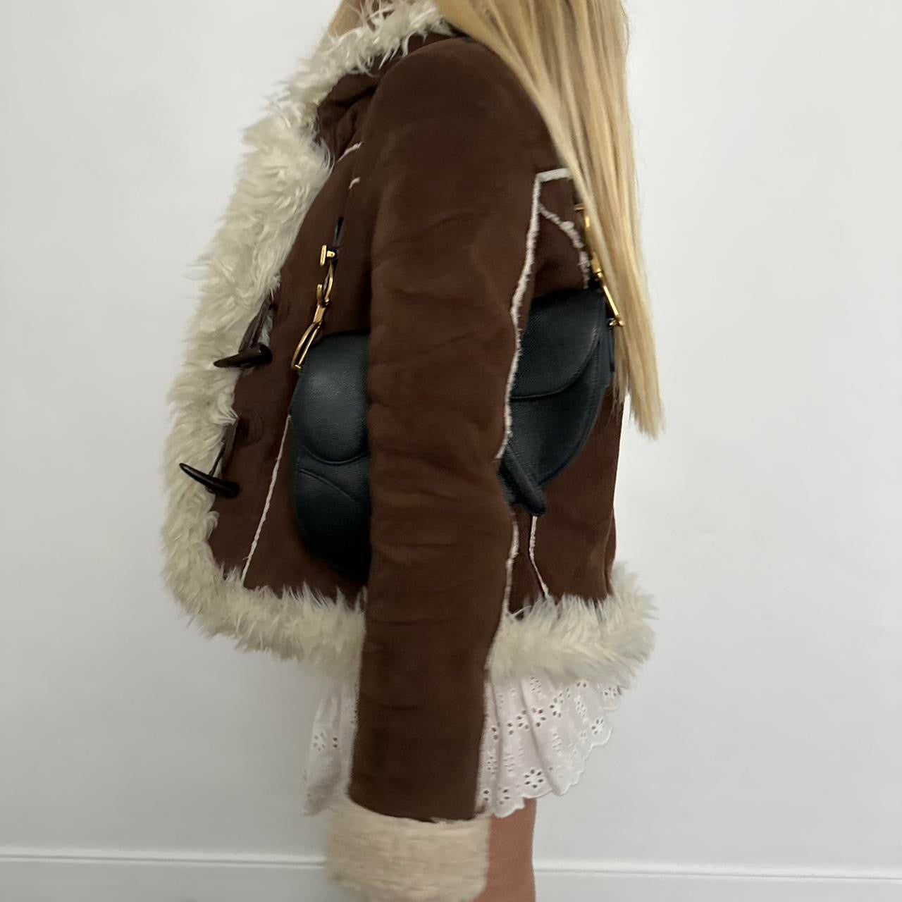 Vintage 2000’s faux fur white and brown jacket